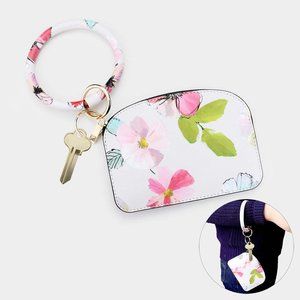 FLORAL PATTERN KEY CHAIN / BRACELET / POUCH BAG